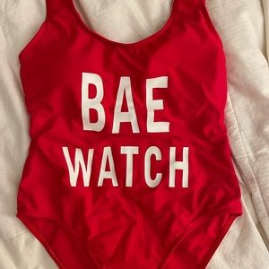 BAE WATCH red one piece bathing suit